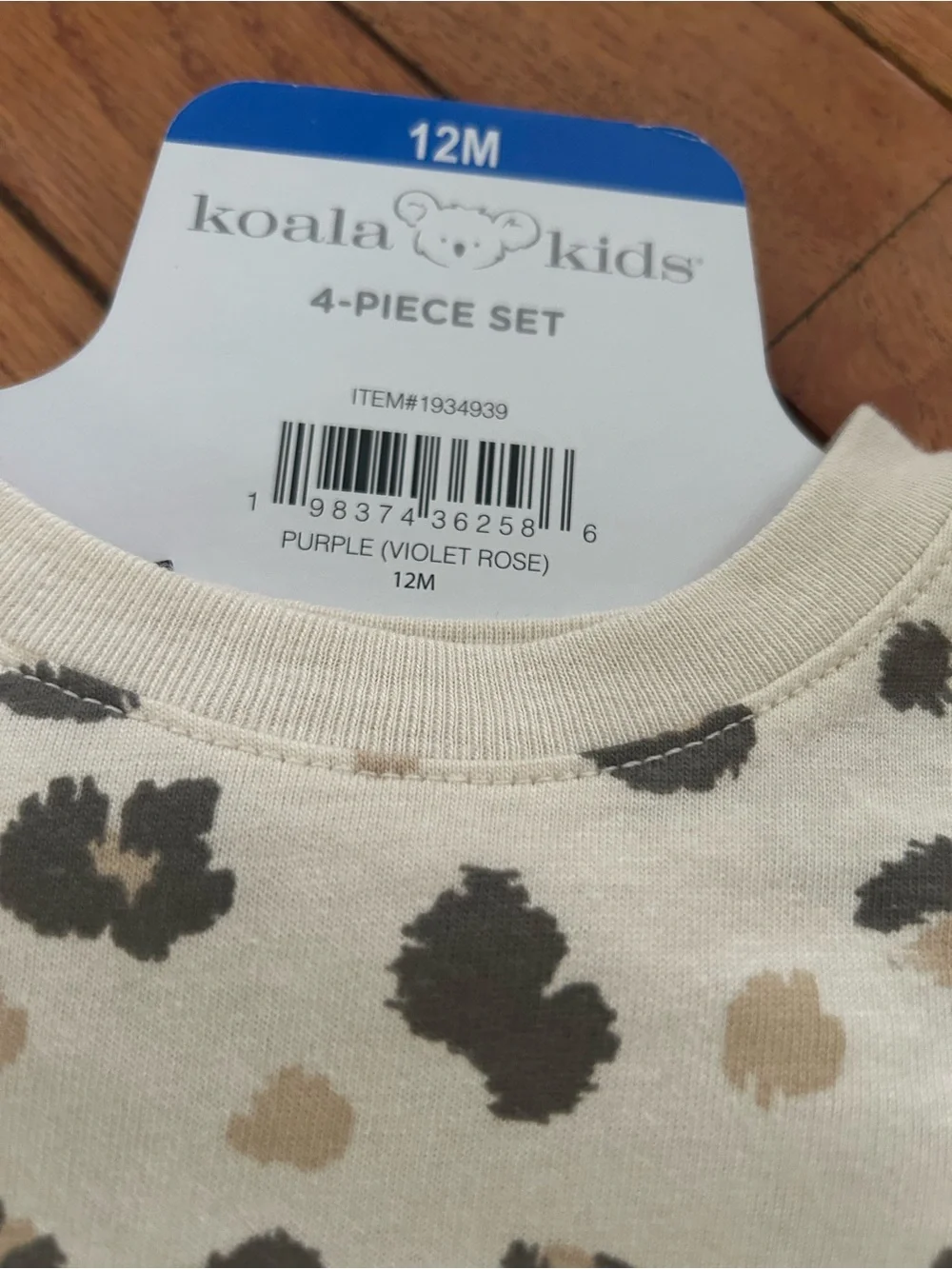 Koala Kids 4-piece Set Purple violet Rose Baby Girl 12 Months NWT
